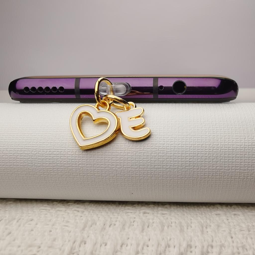 Love Letter A-M Phone Dust Plug, 26 Uppercase Letters Phone Charms, Phone Accessories, DIY Phone Decoration