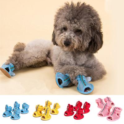 Modische Hunde Sommerschuhe Atmungsaktive Mesh Schuhe Hundesandalen Verhindern