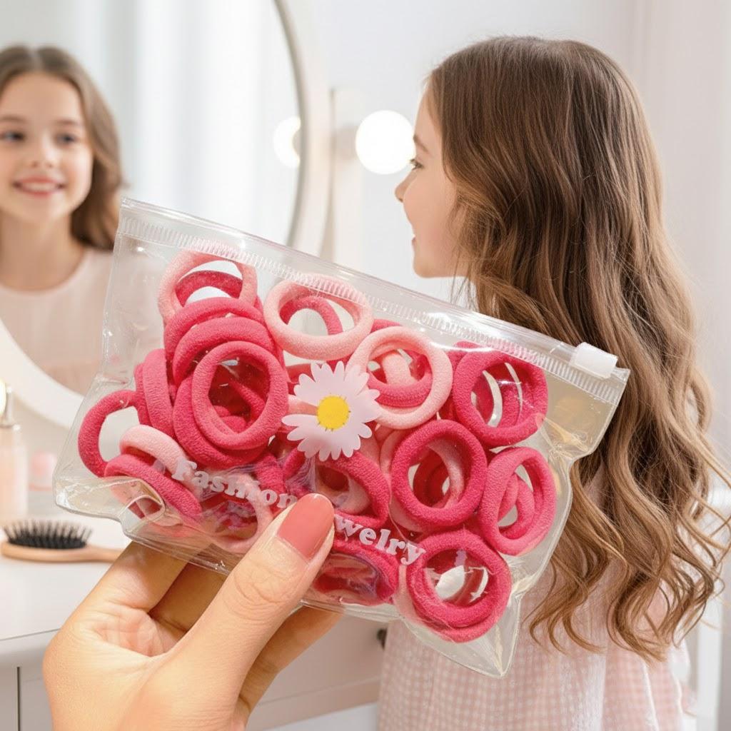 50PCS Colorful Soft Elastic Hair Ties Ponytail Holders for Women Girls Kids Cute Candy Color Hair Accessories