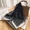 Elegant French Square Scarf Unique Printed Neck Shawl Stylish Multi-Functional Bandana Neck Protector Simulated Silk Scarf