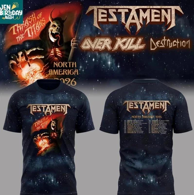 Testament Over Kill Destruction Тур по Северной Америке 2026 3D Футболка 3XL