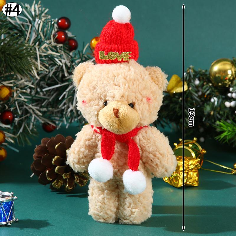 Capybara Christmas Keychain Cute Red Scarf Bear Doll Keyring Hanging Mobile Phones Bag Pendant Christmas Party Small Gifts Decor