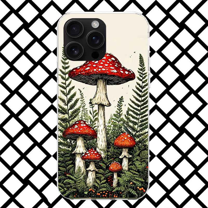 

Colorful Mushroom Phone Case for iPhone 17 Air 16 16E 15 14 Plus 13 Mini 12 11 Pro Max 7 8 + SE 2020 Soft Cover Fundas 17 Air 16 iPhone 15 Plus