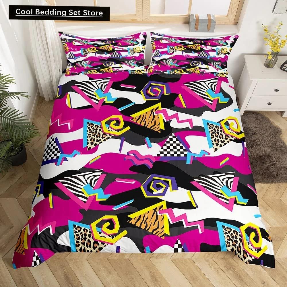 Irregular Geometry King Queen Duvet Cover Bohemian Style Bedding Set for Kid Teens Adult Modern Art 23pcs Polyester Quilt Cover