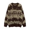 Unisex Oversized Knit Sweater With Jacquard Streetwear Style Casual Winter Top