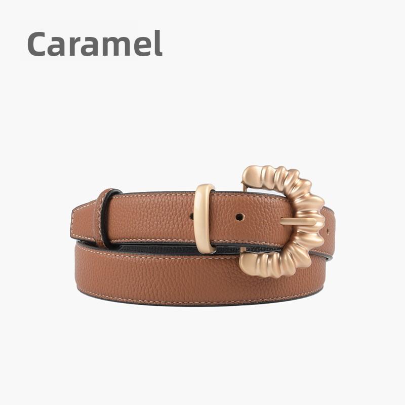 

Top grain leather women s belt with lychee grain texture - perfect for jeans and casual pants 105cm