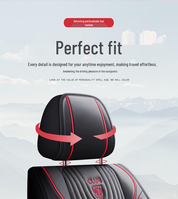Universal Leather Car Seat Cover & Cushion for All Seasons - Winter Model