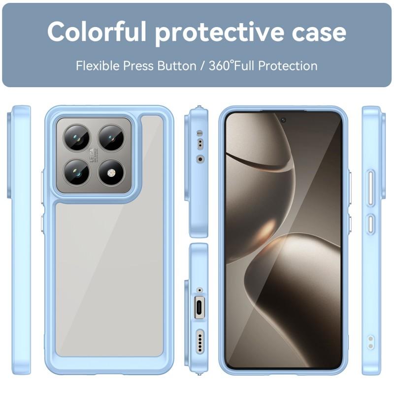 For Xiaomi 14T Pro Phone Case WANLONFENG XC Series TPU Acrylic Cover with Tempered Glass (Big Lens Hole)