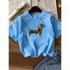 Sommer 15 Farben Tier Hund Druck Damen T-Shirts Mode Straße Kurzarm Outdoor Freizeit Oberteile Herren und Damen T-Shirts Top