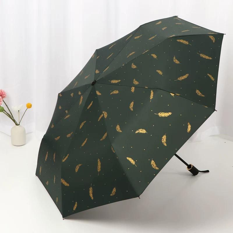 Female Student Print Foldable Dual-Purpose Sun-Proof Umbrella