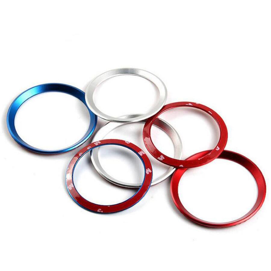 2pcs Aluminum Car Logo Ring Front Rear Brand Logo Emblem Circle Chrome Decoration Ring For BMW 3 4 Series M3 M4
