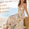 2026 Women's Spring New Arrival, Amazon Cross-Border Europe & America, Elegant Floral Print Slip Dress