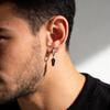 Gothic Coffin Cross Dangle Earrings for Men, Waterproof Stainless Steel Punk Earrings, Unique Fashion Piercing Jewelry Gift