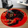 1pc Skull, Red Circle Carpet, Round Non Slip Durable Large Size Office Carpet, Suitable for Office
