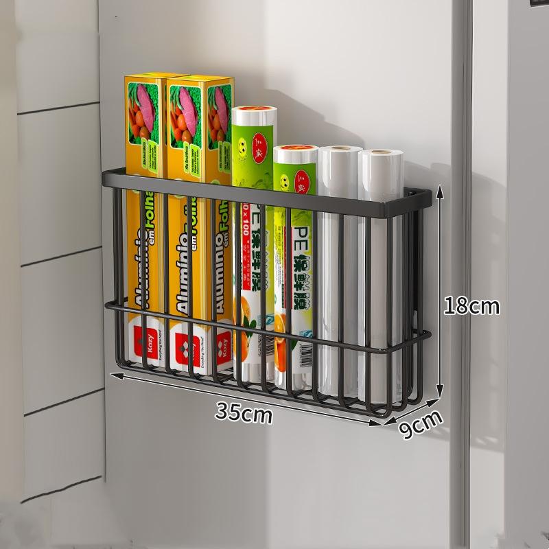 Multi-function Magnetic Fridge Storage Rack Magnetic Paper Towel Holder Household Wall Hanging Basket Kitchen Organizer Shelf