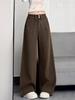 Melanoid Coffee Wide Leg Jeans: Women's High Waist Slimming Casual Pants for Autumn/Winter