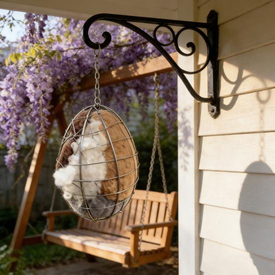 Bird Nesting House Birds Nesting Materials Holder Hummingbird Nester Egg Horse Garden Hanging Nesting Box for Wild Birds Backyard Outside