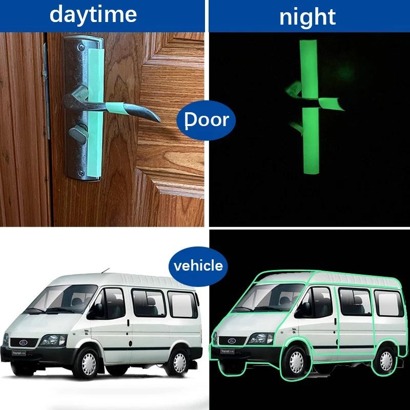 Glow In The Dark Tape Warning Strips Fluorescent Light Storage Adhesive Stickers For Stairs Walls Step Safety Exits Sign