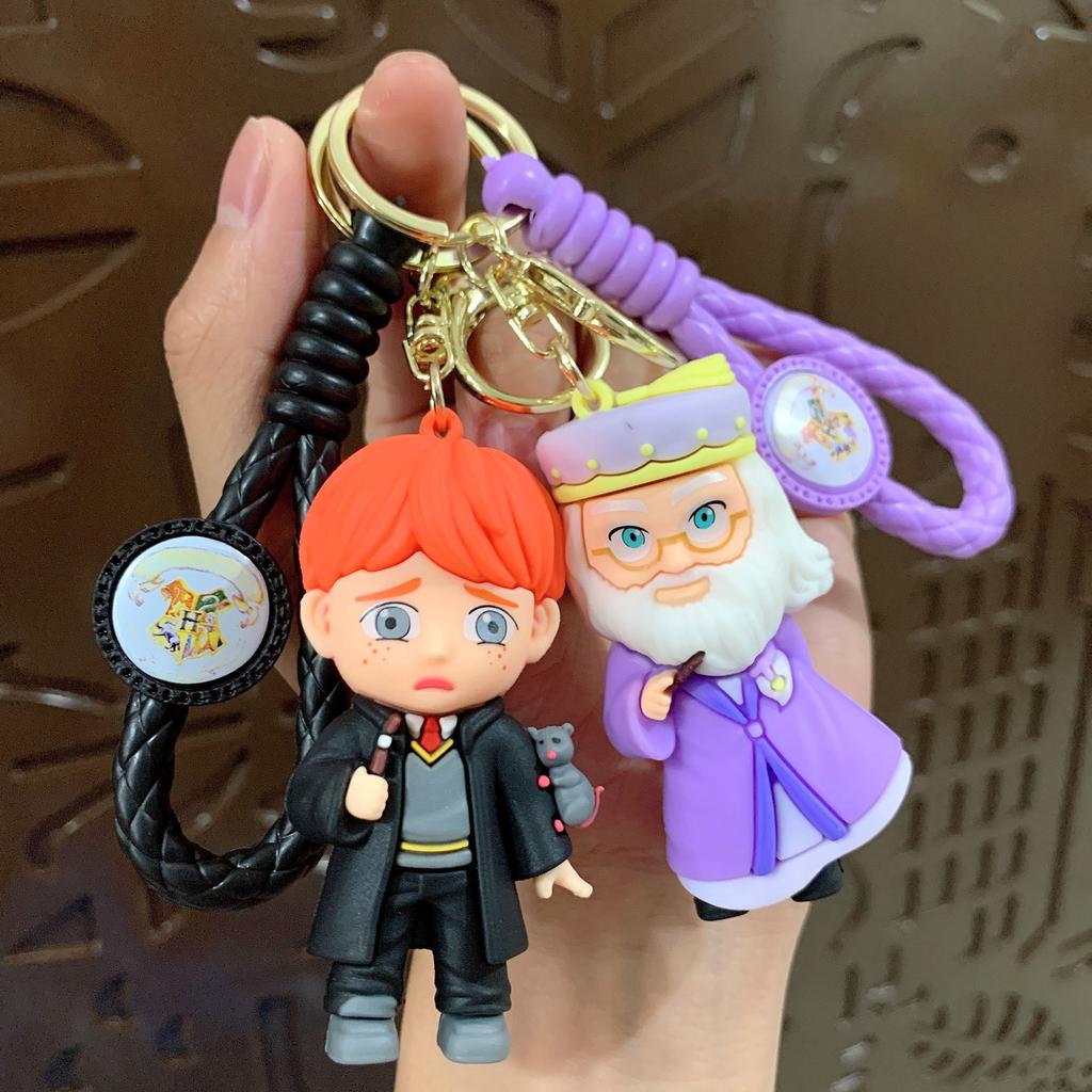 Non-Toxic .Harry Hogwarts Keychain Cute Cartoon Character Car Hanging Ornament Backpack Gift For Fans Kids Bag Keys Bag Decoration