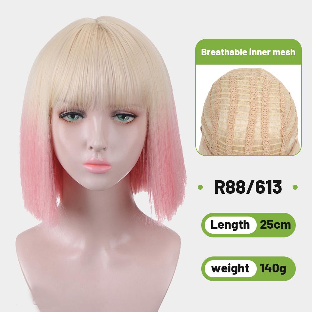 

Женский короткий прямой парик с челкой, синтетический парик, натуральный парик для косплея в стиле Лолита, повседневный парик для вечеринок