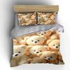 Soft Plush Teddy Bear Set Soft Skin-Friendly Bedding Set Includes 1 Duvet Cover And 2 Pillowcase Gift