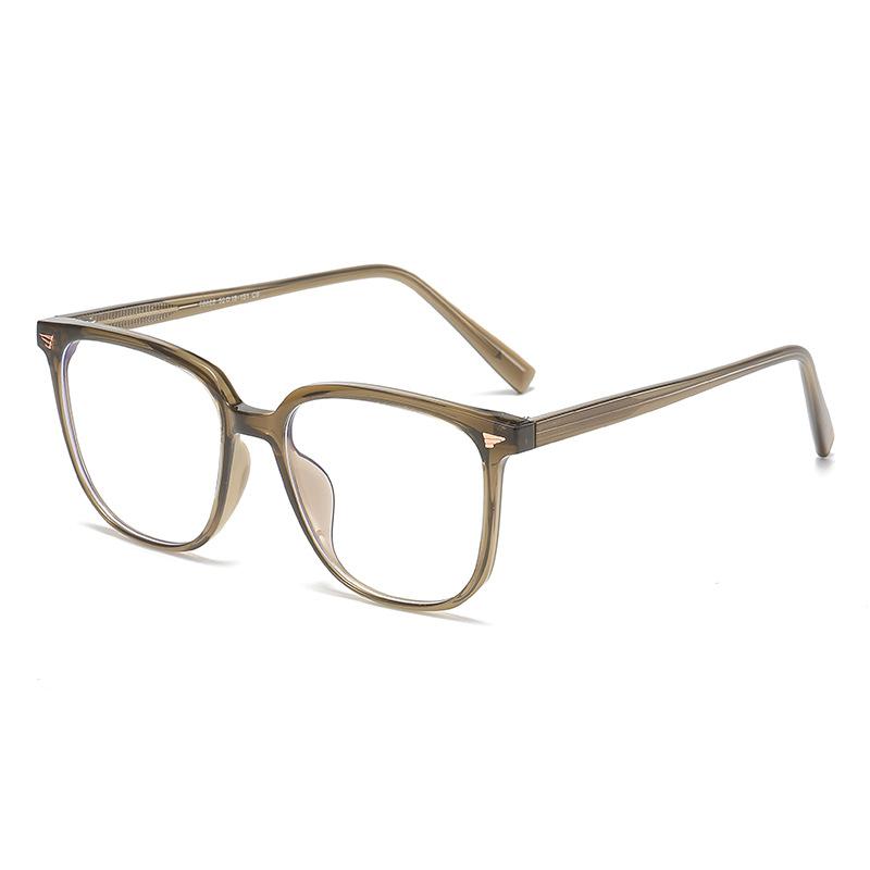 

14525 Plain And Thin Anti-Blue Flat Mirror 2023 New Square Rice Nail Ferrule Leg Glasses Frame