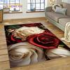 Rose Flowers Nordic Love Romantic Rug Carpet for Living Room Bedroom Home Decor,Floor Mat Non-slip Decoration for Sofa Doormat