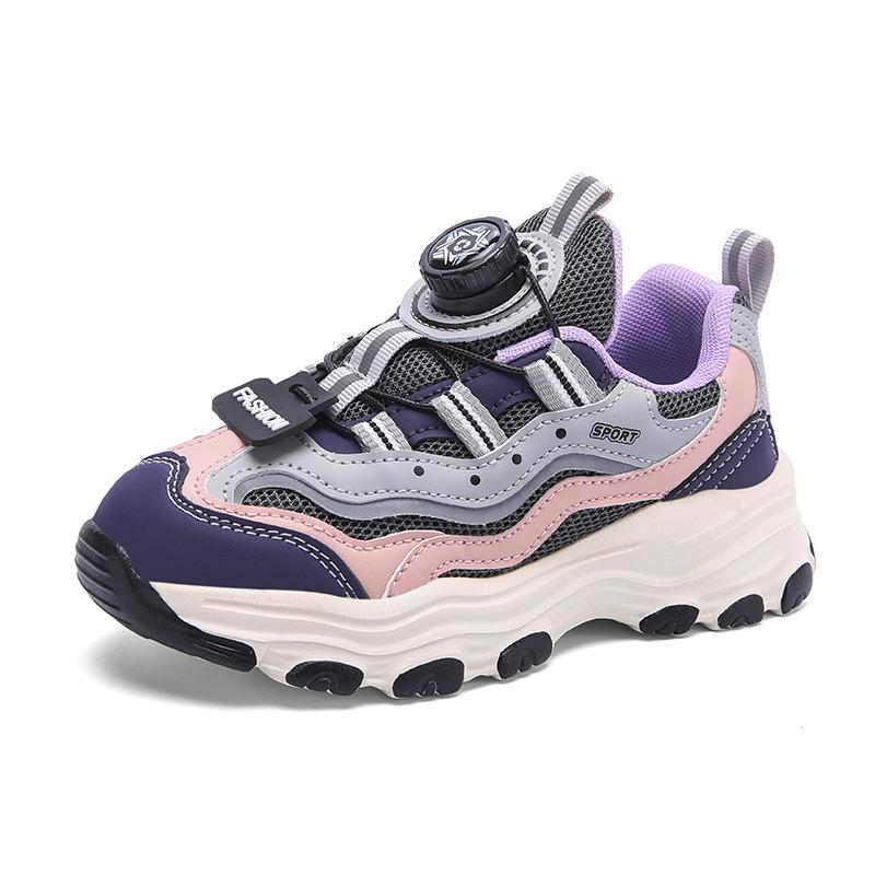 

Rotary Buckle Design Children s Boy Sneakers Mesh Breathable Running Shoes Kids Purple Platform Casual Sports Shoes For Girls 27