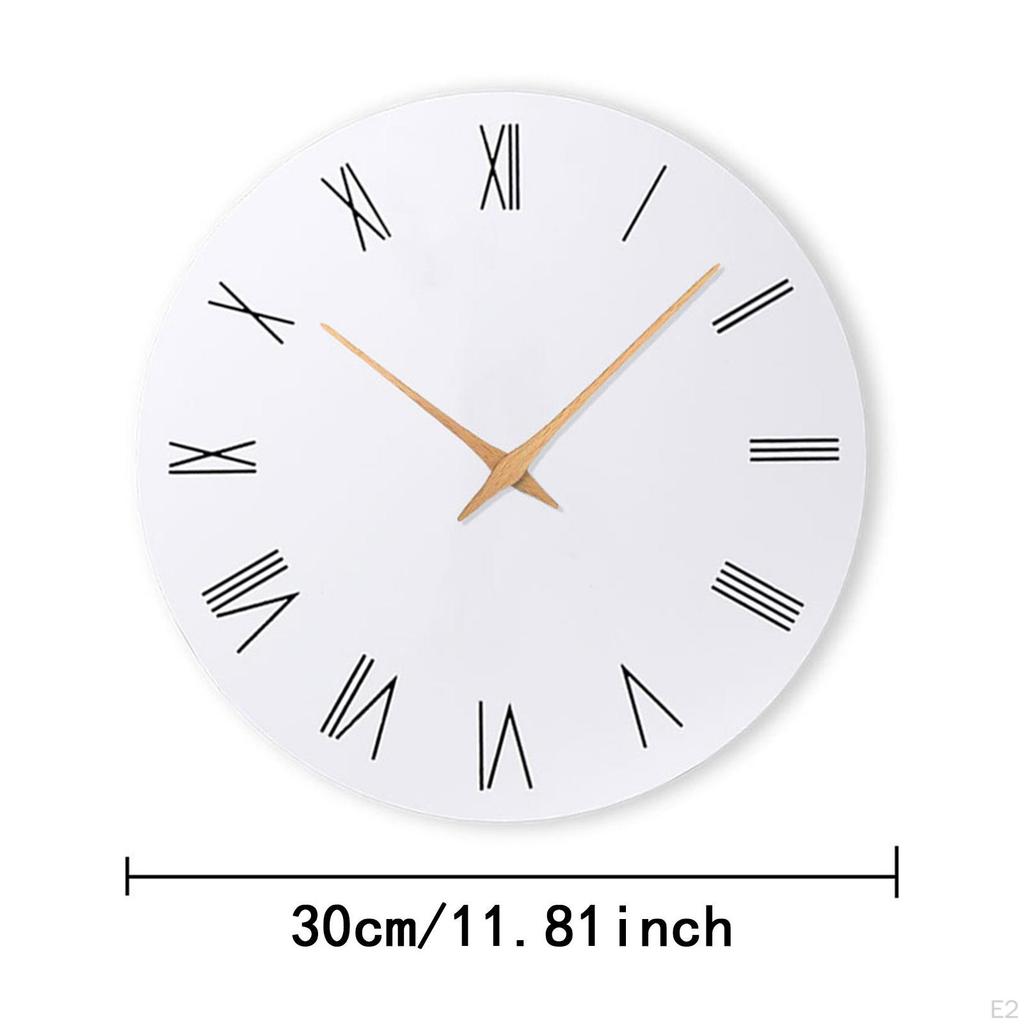 Nordische Wanduhr Leise Nicht tickend 11,81'' Dekorativ für Büro Schlafzimmer Flur Esszimmer