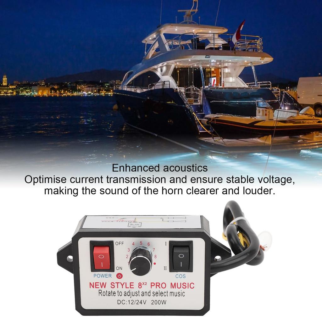 Car Horn Controller, 16 Sound Effects Adjustable Dual Tone Horn Controller Unit for Vehicle,