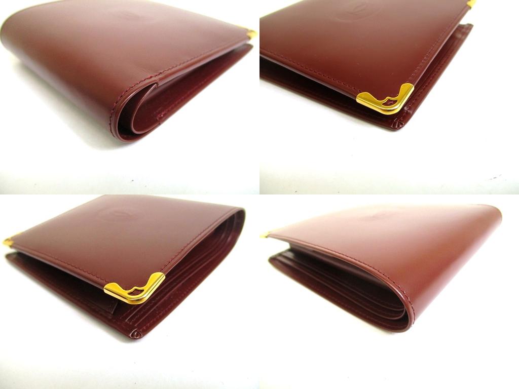 Authentic Cartier Must de Cartier Bordeaux Leather Bifold Wallet Purse #a944  Refurbished