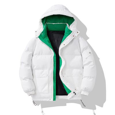 Winter Neue Trend Herren Kapuzen Baumwolle gepolsterte Kleidung Jugend Casual Loose Verdicken Einfarbig Mantel