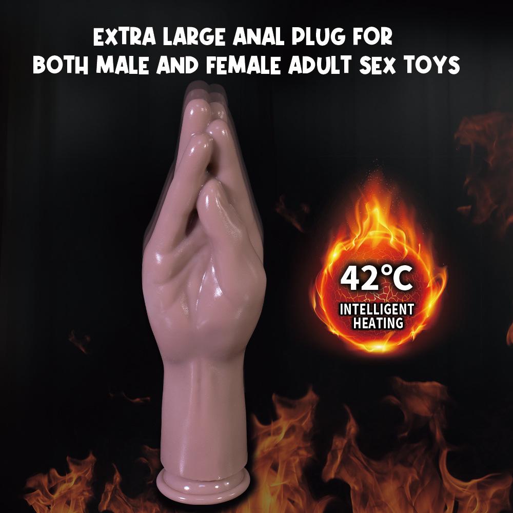 Silikon Elektrisch Teleskopisch Vibrierend Heizend Hand Simulation Masturbation Dicke Faust Analer Stöpsel Phallus