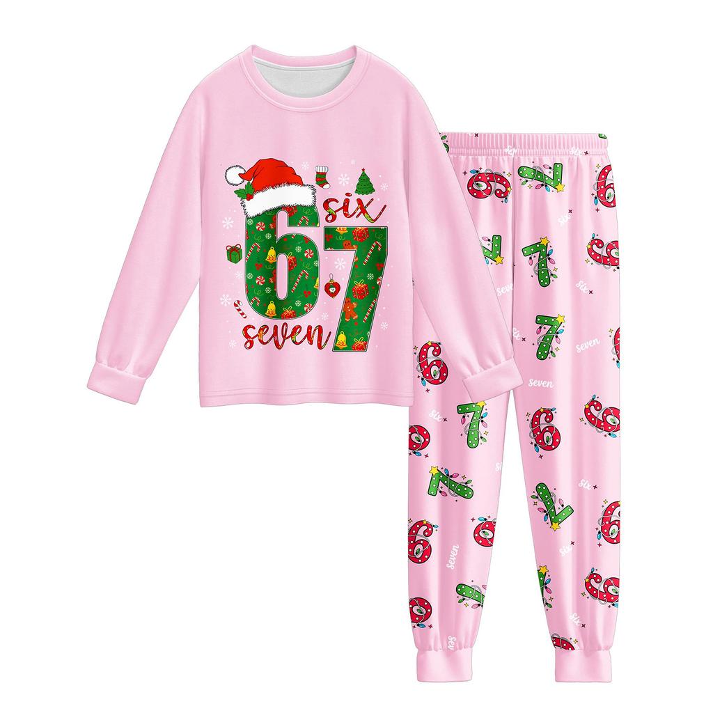 67 Children's Fashion Set: Round Neck Long-Sleeved Top And Pants