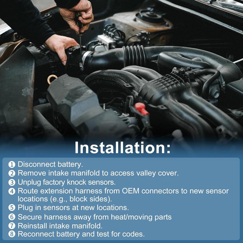 No.88862214 Knock Sensor Connector Pigtail Electrical Wire Harness for Chevrolet K1500 K2500 K3500 for GMC C1500 C2500 C3500 Pickup 1988-1990