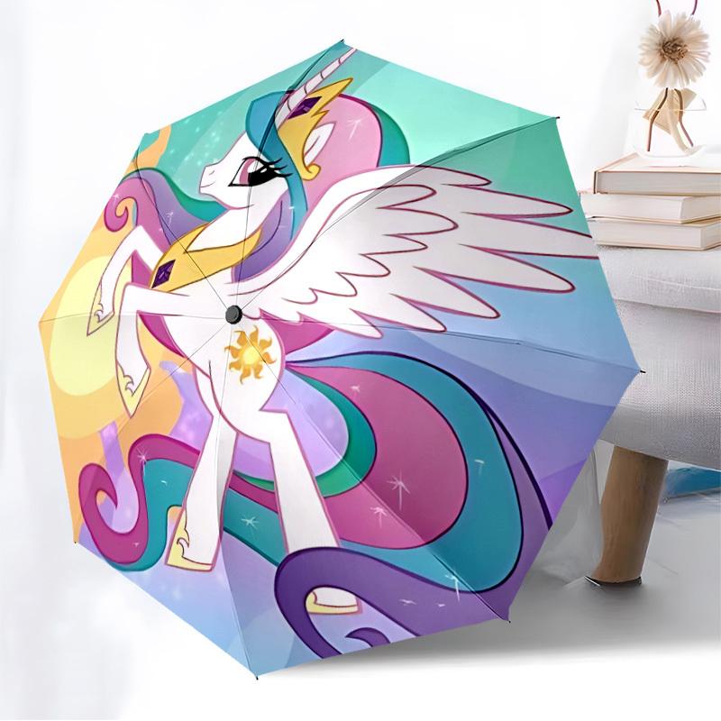 1pc Unicorn Fantasy [Automatic Folding Umbrella] Durable Iron Frame & Rod, Portable Folding, All Seasons, Home Travel Outdoor, Makes a Great Holiday G