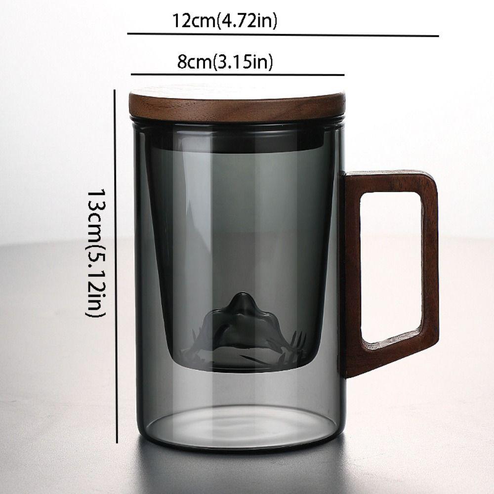 Heat Resistant Flower Tea Cup High Borosilicate Glass Tea Making Mug Water Cup  Daily Drinking