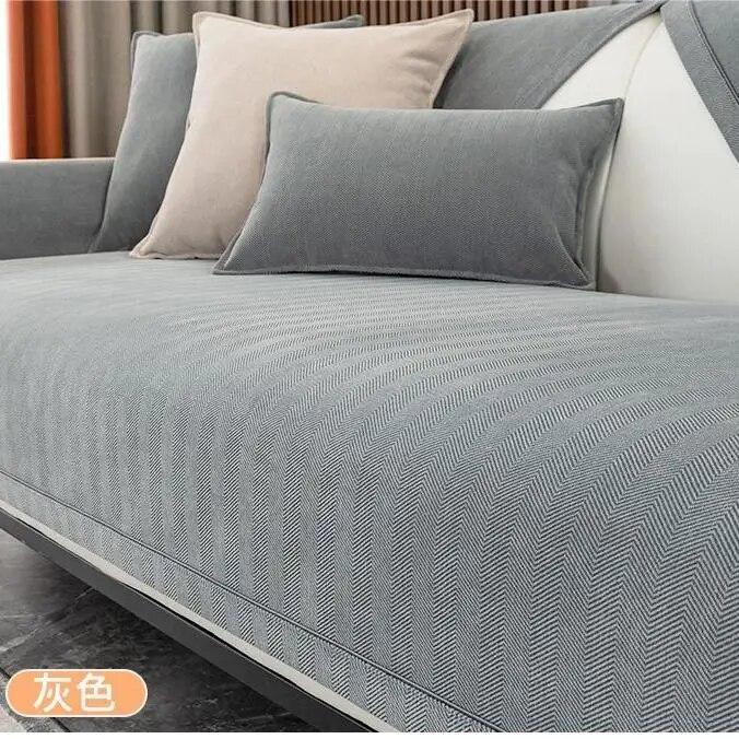 

Синель L-образная диванная подушка, наволочка, противоскользящая, износостойкая, однотонная, диванное полотенце, универсальное для всех сезонов, чехол для дивана 70x70cm 1pcs