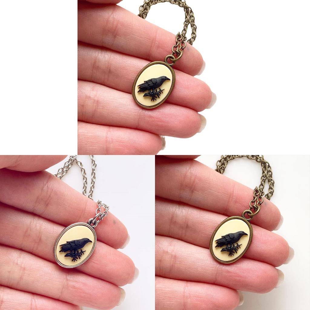 Geometric Crow Pendant Necklace With Alloy And Electroplating For Women