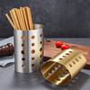 Anti Rust Kitchen Cutlery Organizer Drainage Holes Tableware Drainer Utensil Container  Desktop