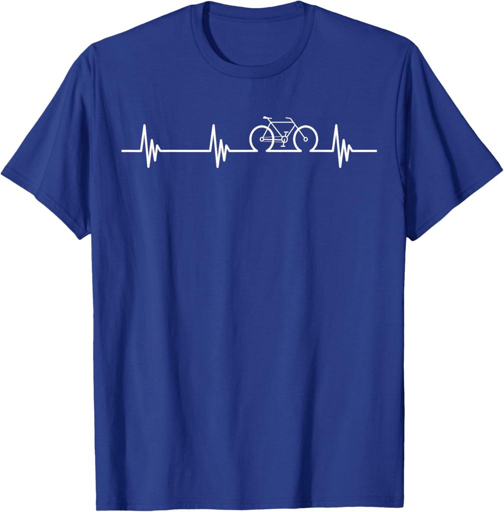 Cycling Heartbeat TShirt Bicycle Love Biking Shirt Gifts Graphic Tee Breathable Cotton TShirt For Cyclists
