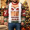 Felpa da uomo con girocollo natalizia a maniche lunghe, maglione casual per le vacanze invernali