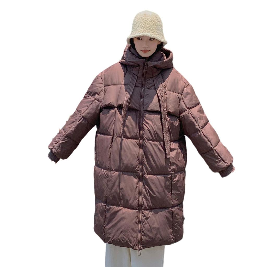 Thickened down cotton jacket women's long knee-length Korean version loose cotton jacket bread jacket winter new padded jacket jacket