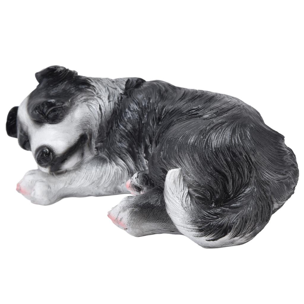 Dog Ornament Textured Exquisite Vivid Real Cute Dog Statue for Garden Lawn Desk Decoration
