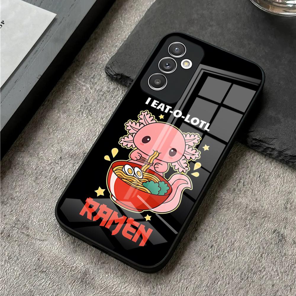 

Axolotl And Ramen Phone Case For S25 Ultra Samsung S26 S23 S24 Plus S22 S20 S21 Fe A54 A34 A53 A16 Glass Cover Samsung s22