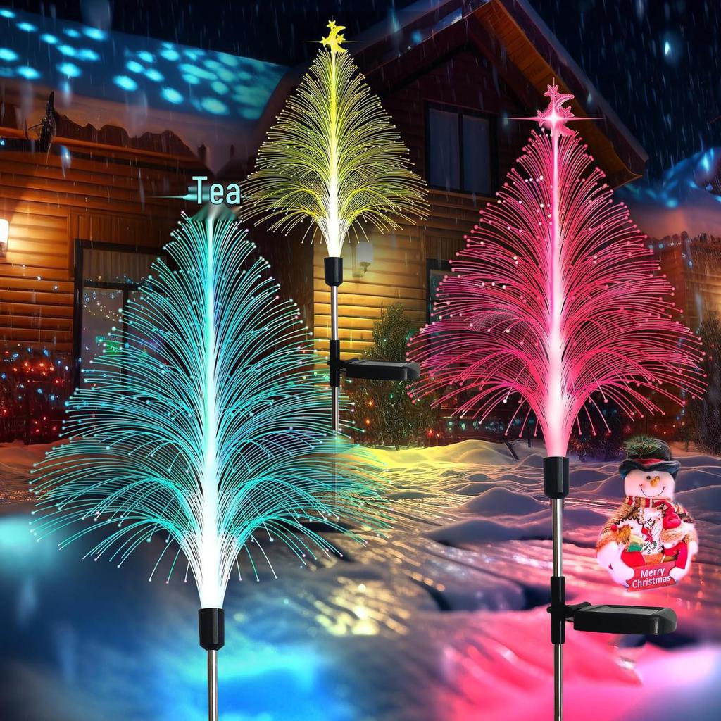 Color-Changing Solar Fiber Optic Jellyfish Lights for Outdoor Courtyard