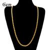 Hip Hop 6mm Gouden Twist Ketting Halsketting - Trendy Touwketting Accessoire voor Mannen