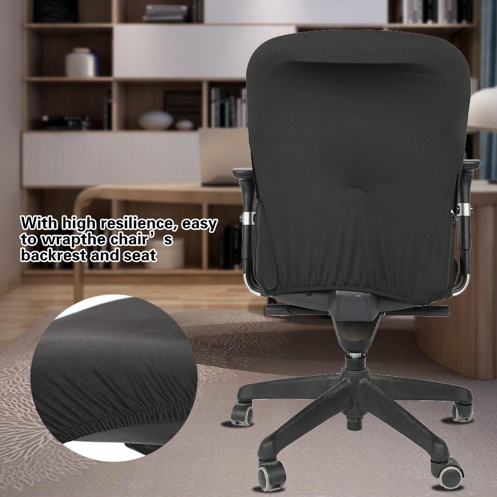 Elastic Stretchable Fabric Chair Seat Cover Protector for Office Computer Chairs (Black)