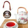 GRADENEVE Rattan U-Shaped Kettle Handle, Replacement Grip for Ceramic Teapots, Fits 13cm Teapots, Brown, Made in China