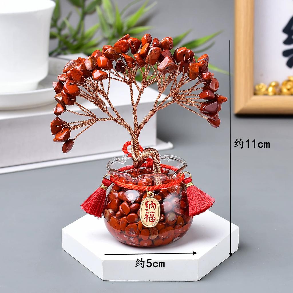 Natural crystal shake money fortune tree fish tank ornament office ornament lucky small ornament creative transshipment gift